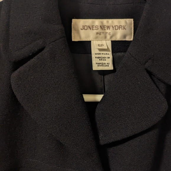 Jones New York Black 100% Worsted Wool Blazer Jacket (Size 6) - Picture 6 of 12